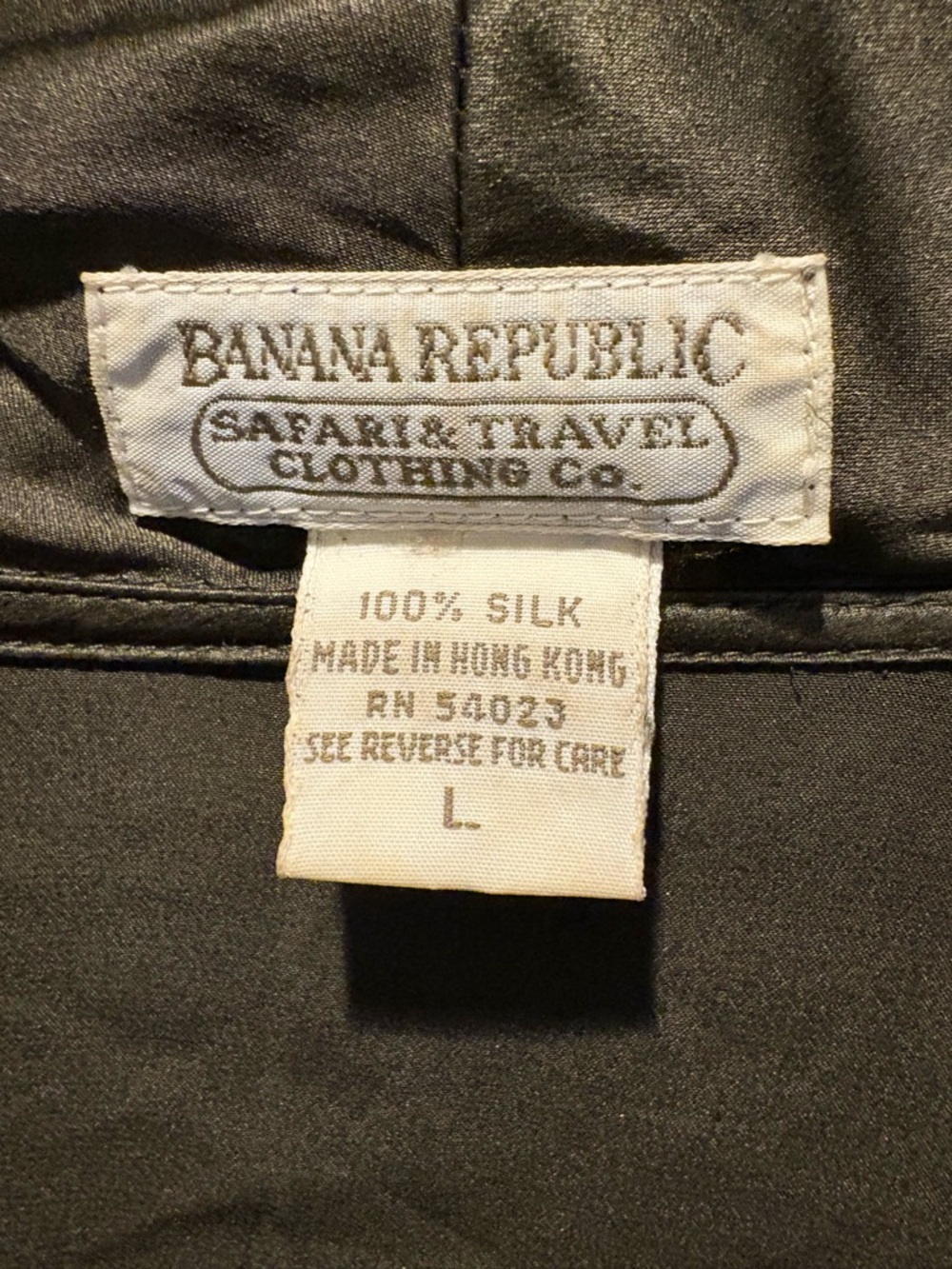 Vintage Banana Republic Button Up Women Silk Safari Travel Party Core Go - Picture 3 of 4